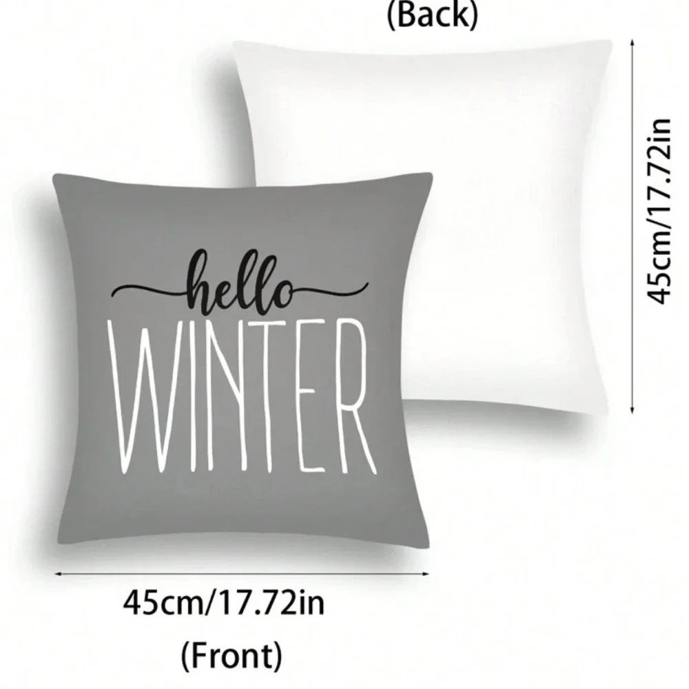 4 pc Grey Christmas Cushion Covers (Case Only) - Picture 3 of 5